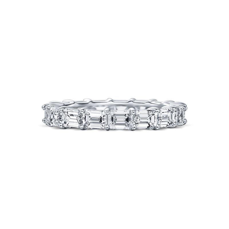 East to West Emerald Cut Eternity Band