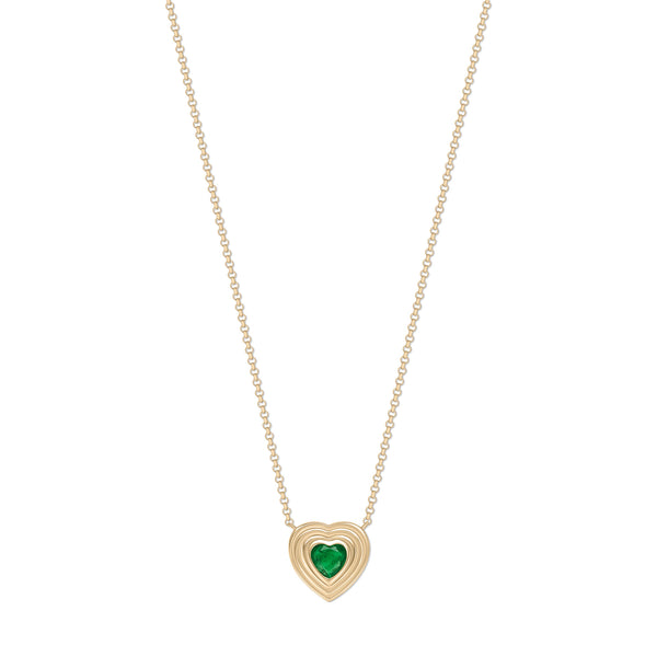 Emerald and Gold Fluted Heart