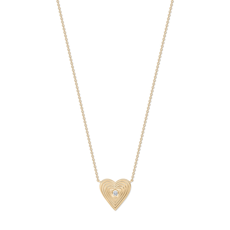 Fluted Heart with Diamond Accent