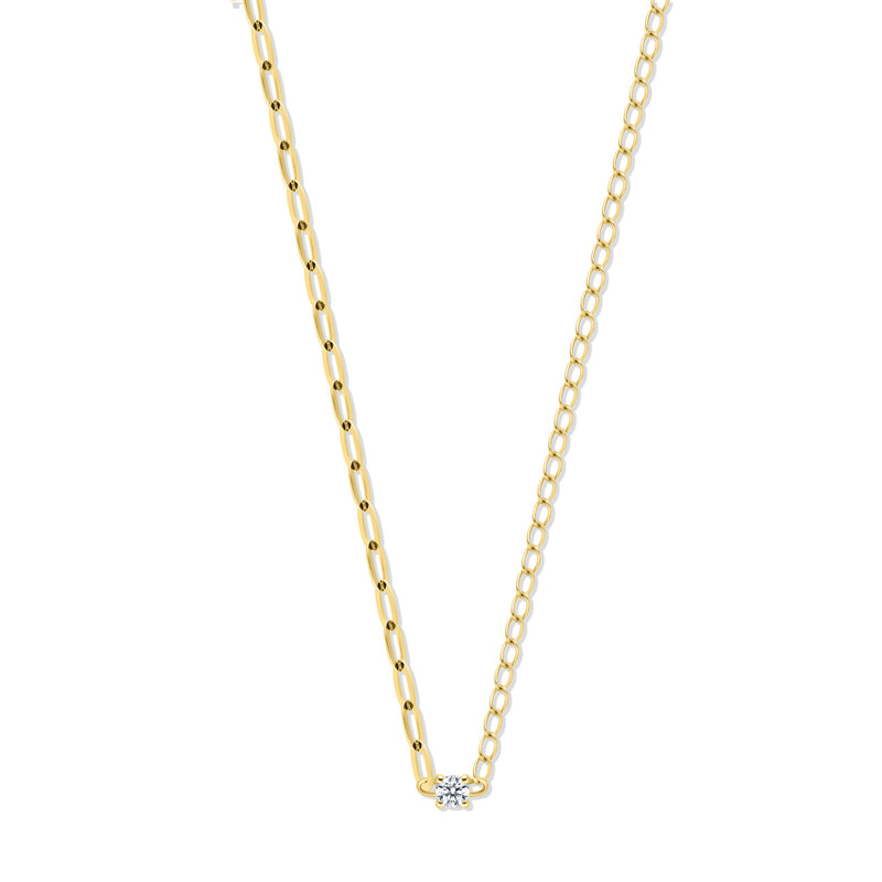 Mixed Chain and Petite Diamond Necklace