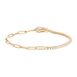 50/50 Paperclip Chain and Diamond Tennis Bracelet