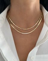 Diamond and Rectangular Link Necklace