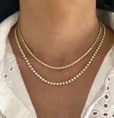Petite Bezel Set Round Diamond Tennis Necklace